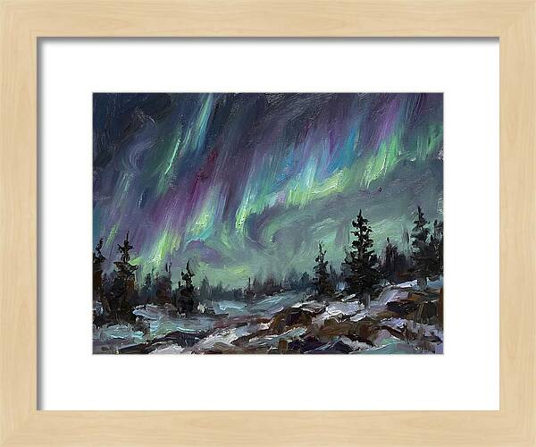 Auroras Dancing Above Winter Wonderland