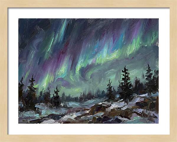 Auroras Dancing Above Winter Wonderland