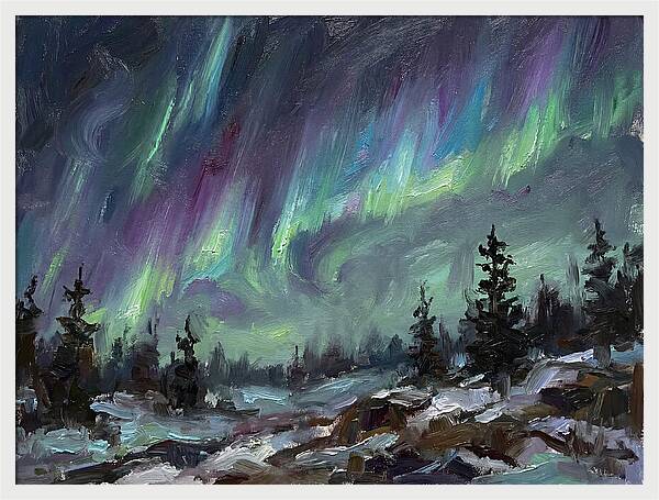 Auroras Dancing Above Winter Wonderland
