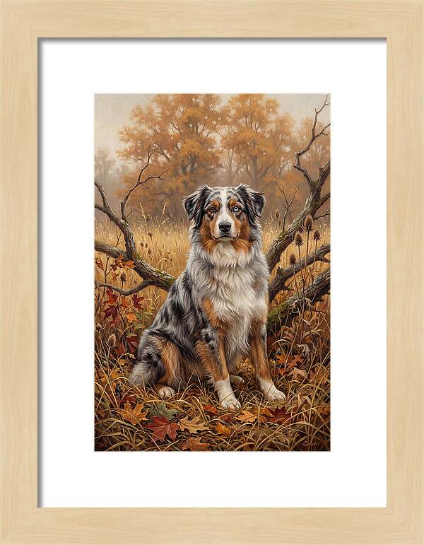 Australian Shepherd In Autumn Splendor