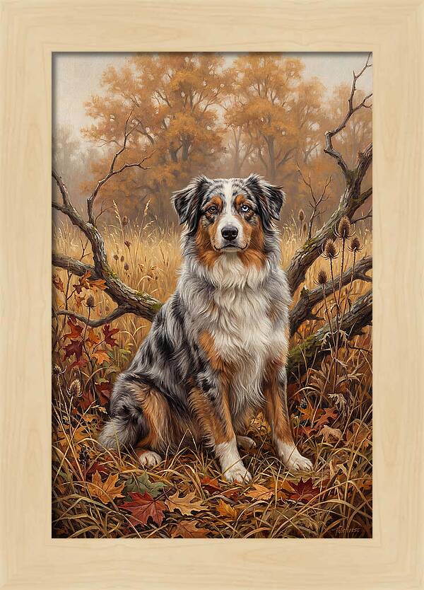 Australian Shepherd In Autumn Splendor