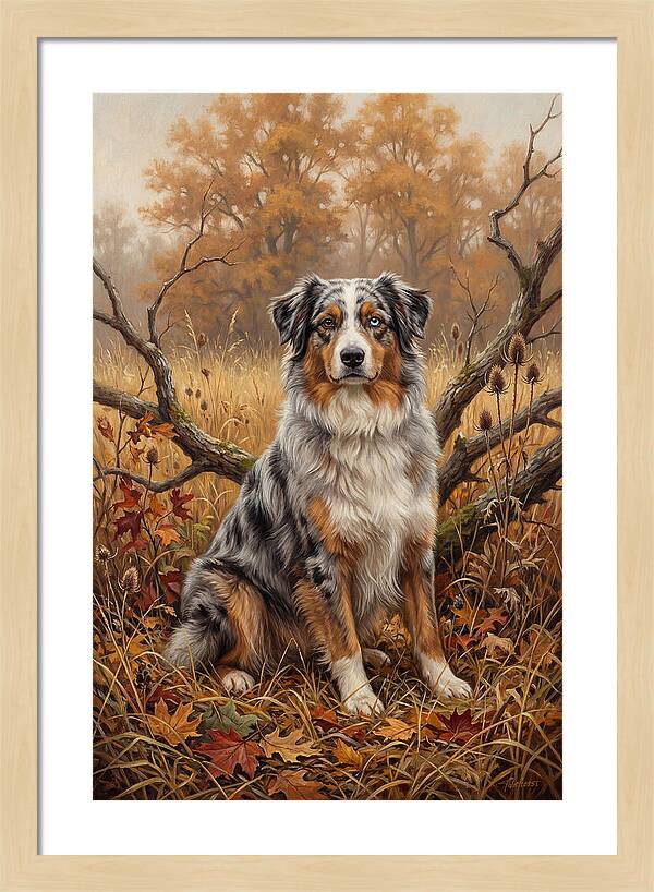 Australian Shepherd In Autumn Splendor