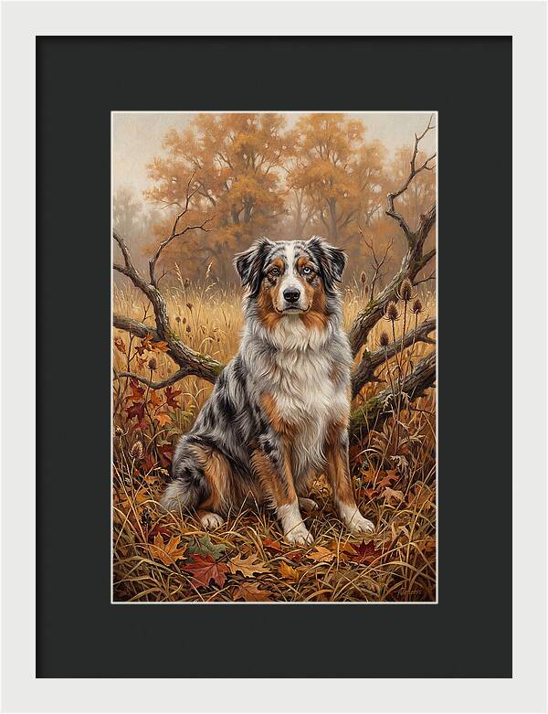 Australian Shepherd In Autumn Splendor
