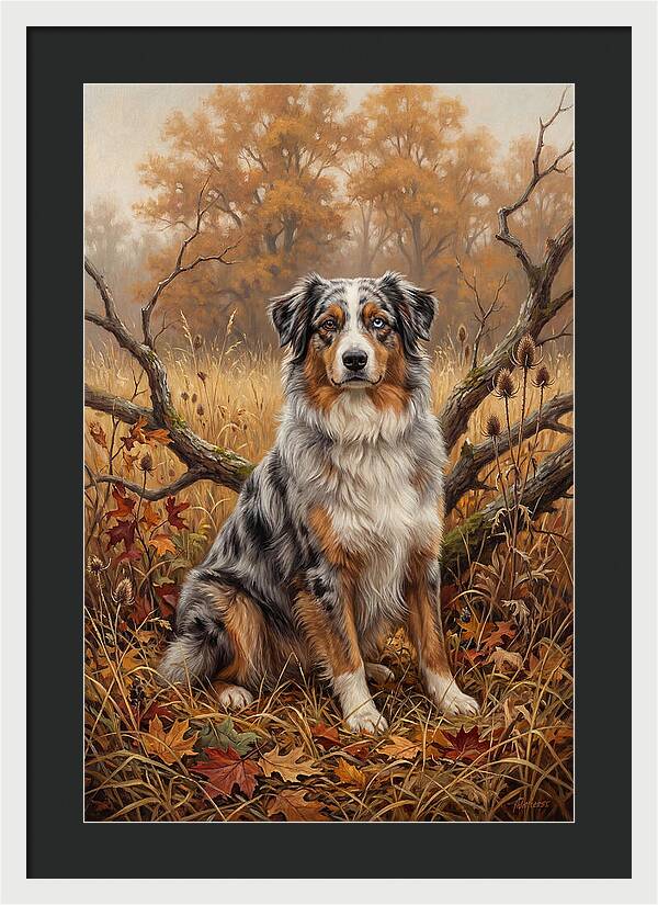 Australian Shepherd In Autumn Splendor