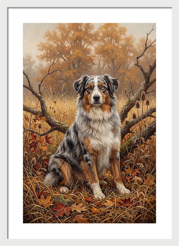 Australian Shepherd In Autumn Splendor