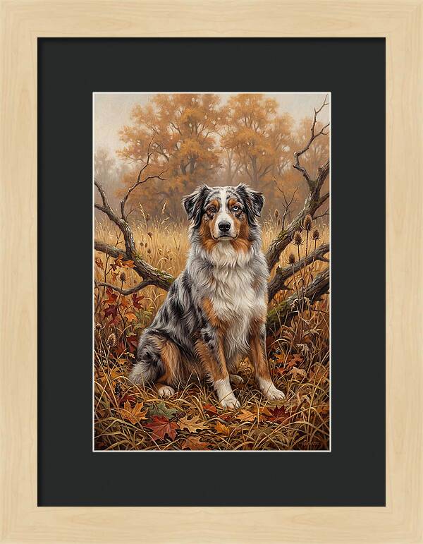 Australian Shepherd In Autumn Splendor