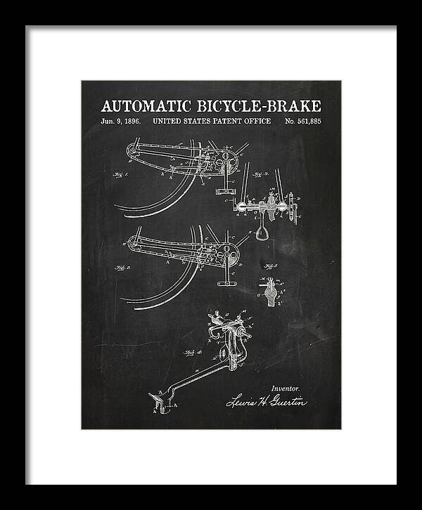 Automatic Bicycle Brake Chalkboard Patent Us561885a