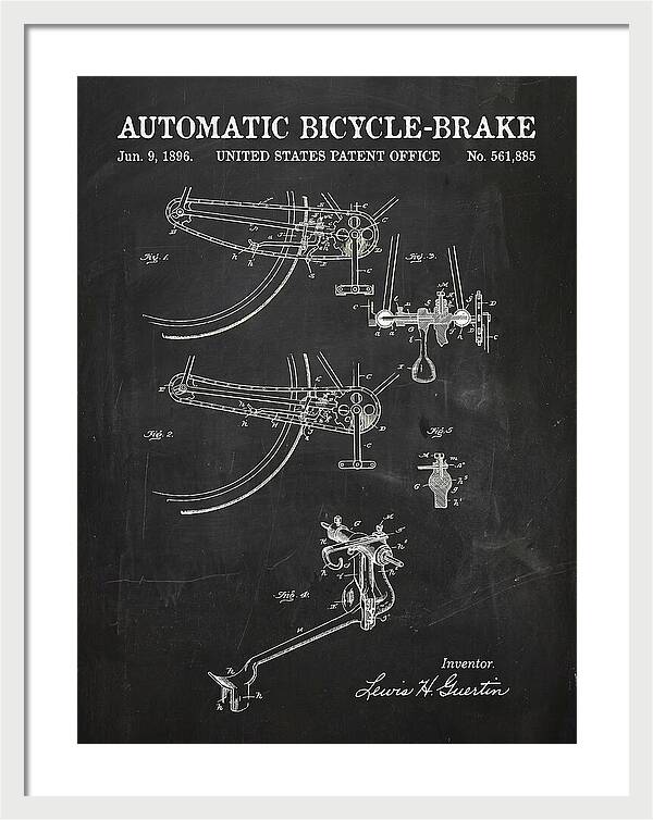 Automatic Bicycle Brake Chalkboard Patent Us561885a