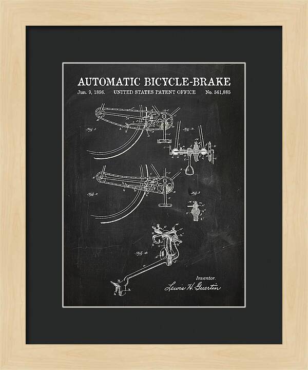 Automatic Bicycle Brake Chalkboard Patent Us561885a