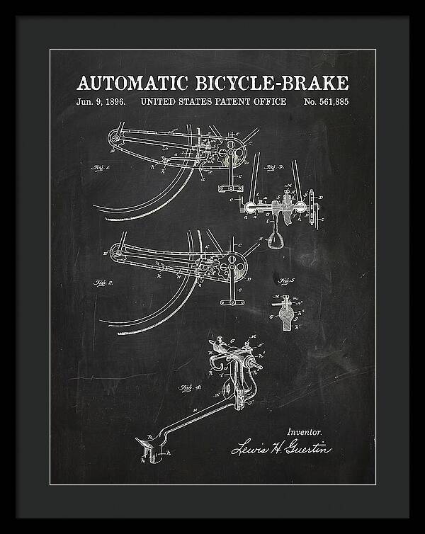 Automatic Bicycle Brake Chalkboard Patent Us561885a