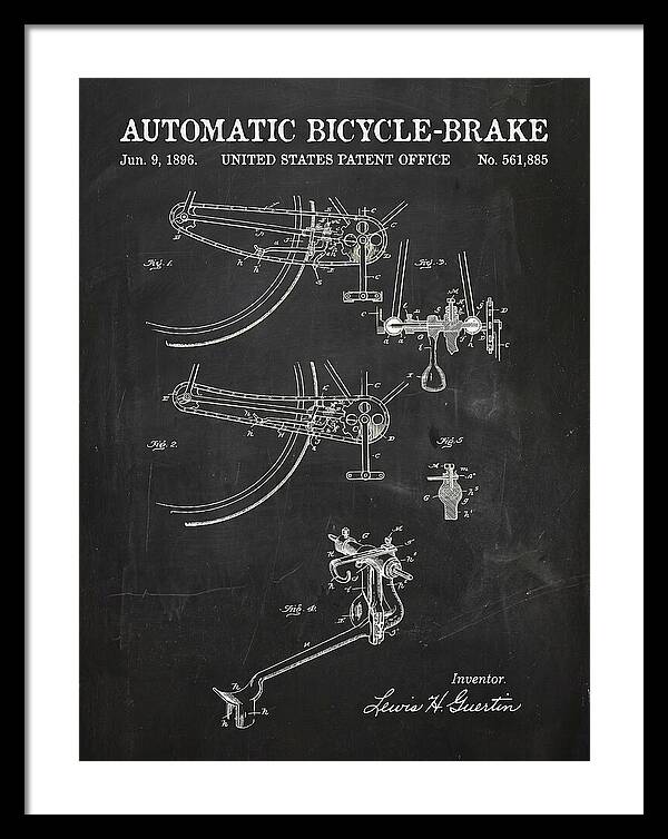 Automatic Bicycle Brake Chalkboard Patent Us561885a