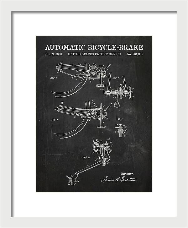 Automatic Bicycle Brake Chalkboard Patent Us561885a