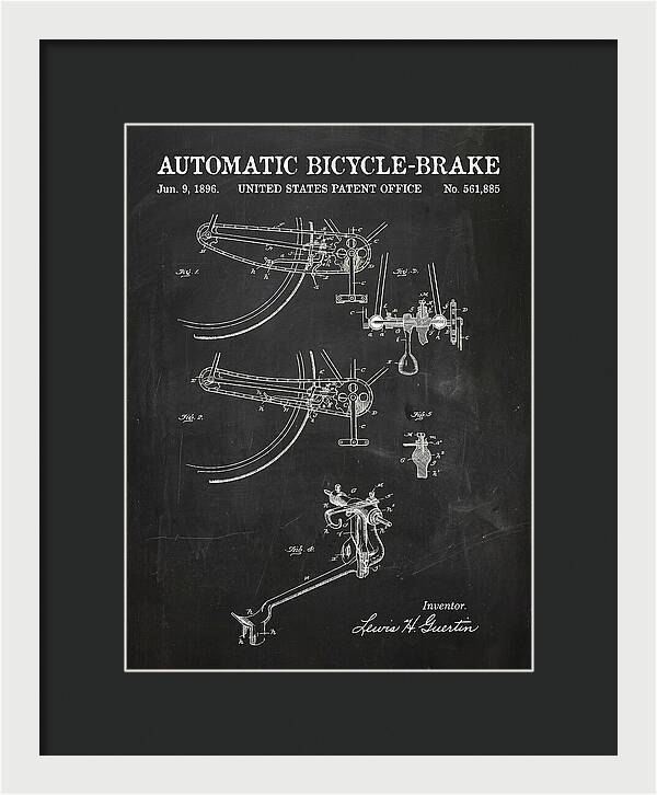 Automatic Bicycle Brake Chalkboard Patent Us561885a