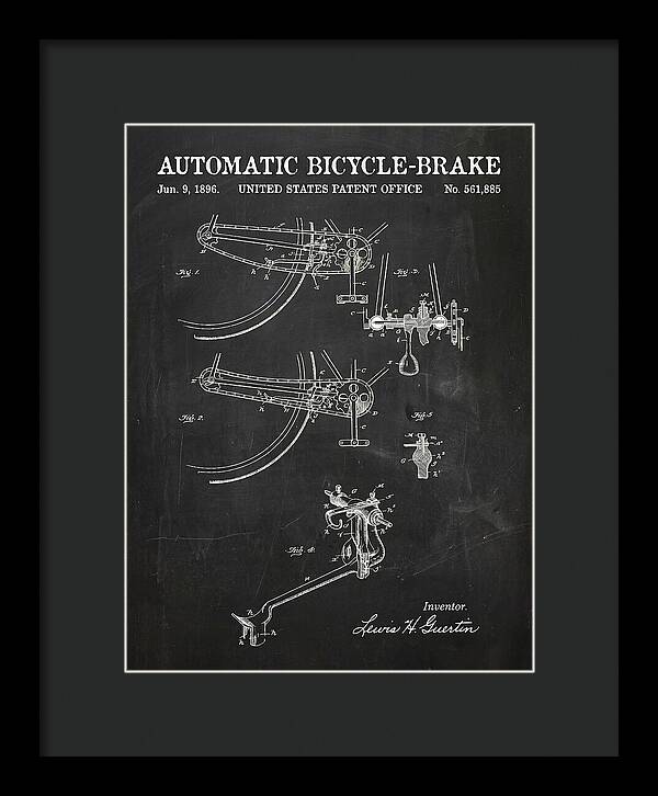 Automatic Bicycle Brake Chalkboard Patent Us561885a