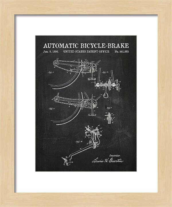 Automatic Bicycle Brake Chalkboard Patent Us561885a