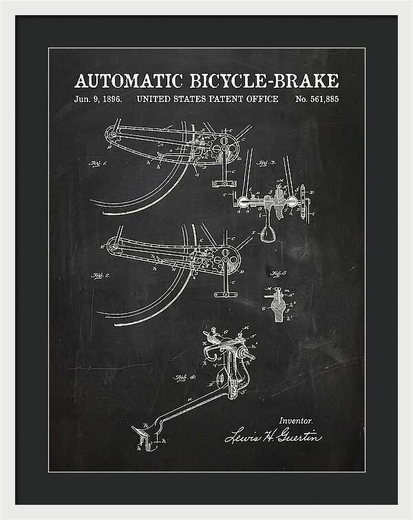 Automatic Bicycle Brake Chalkboard Patent Us561885a