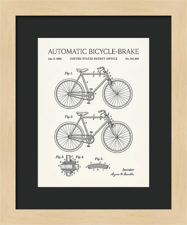 Automatic Bicycle Brake Minimalist Patent Us561885a