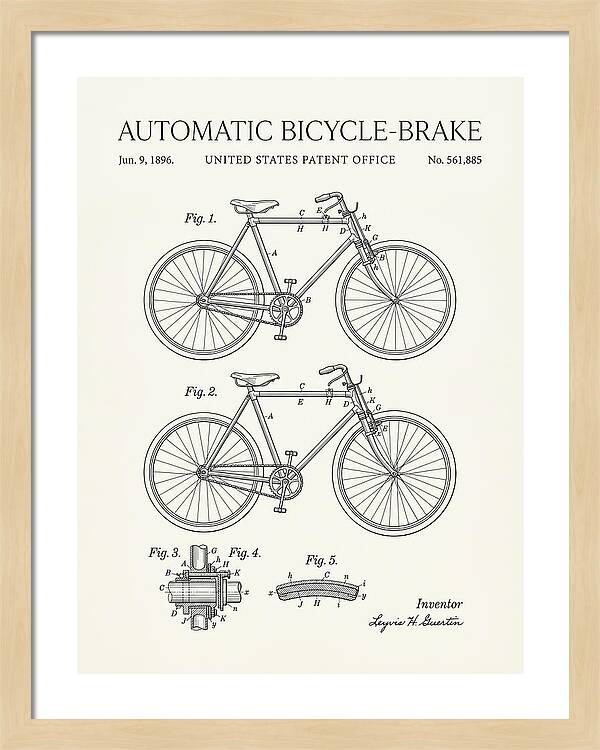 Automatic Bicycle Brake Minimalist Patent Us561885a