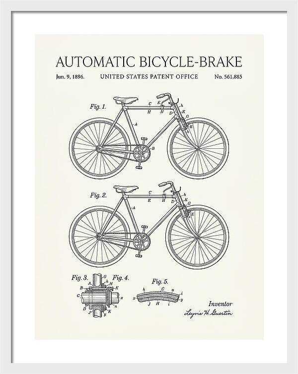Automatic Bicycle Brake Minimalist Patent Us561885a