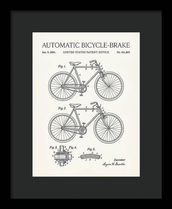 Automatic Bicycle Brake Minimalist Patent Us561885a