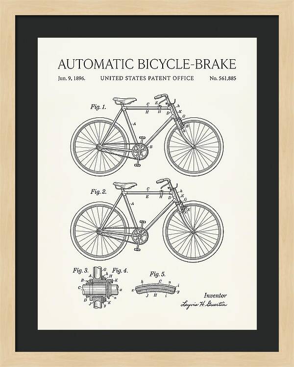 Automatic Bicycle Brake Minimalist Patent Us561885a