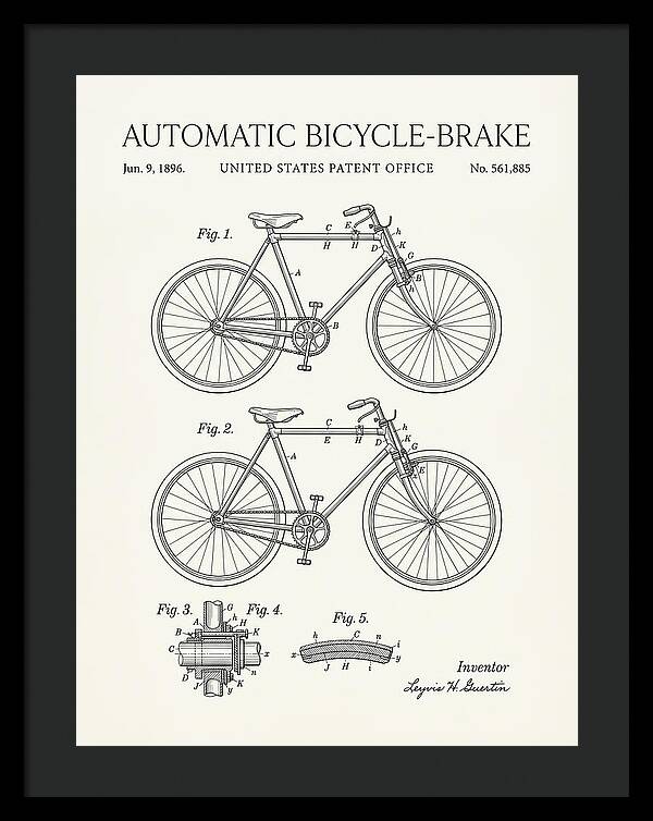 Automatic Bicycle Brake Minimalist Patent Us561885a