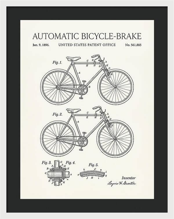 Automatic Bicycle Brake Minimalist Patent Us561885a