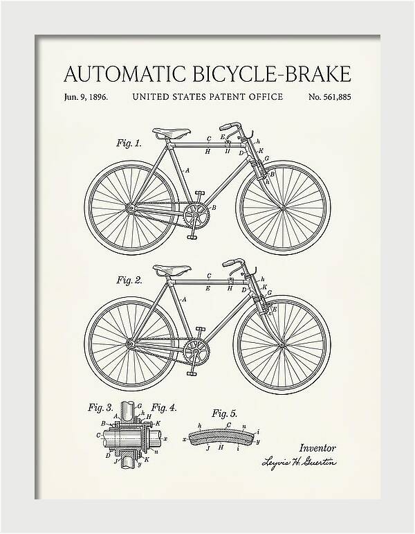 Automatic Bicycle Brake Minimalist Patent Us561885a