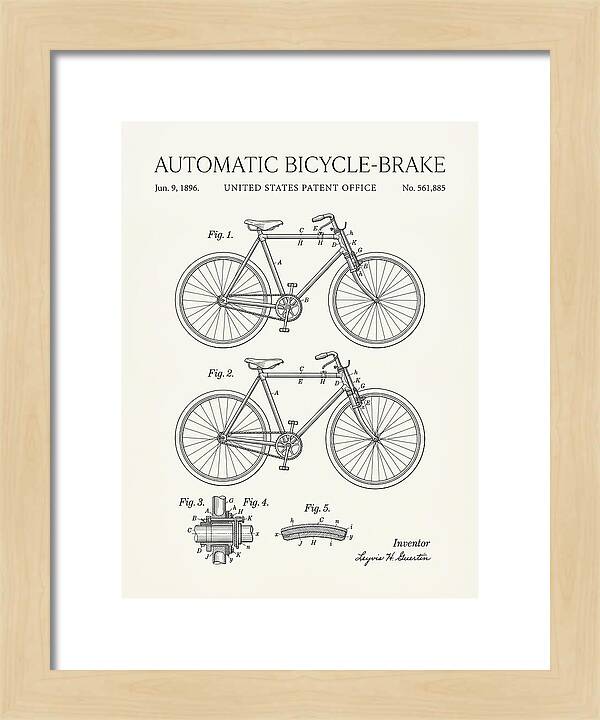 Automatic Bicycle Brake Minimalist Patent Us561885a