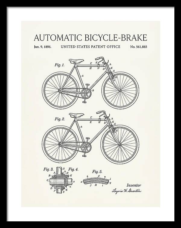 Automatic Bicycle Brake Minimalist Patent Us561885a