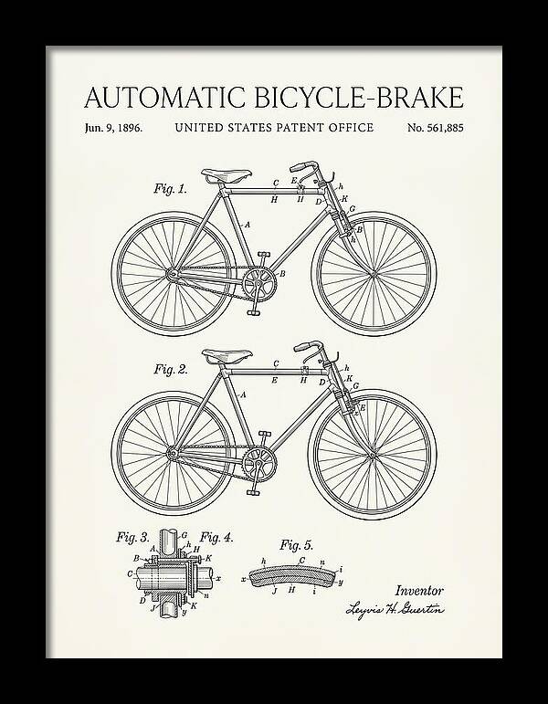 Automatic Bicycle Brake Minimalist Patent Us561885a