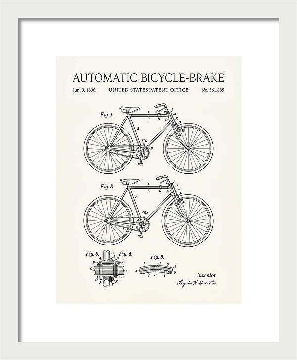 Automatic Bicycle Brake Minimalist Patent Us561885a