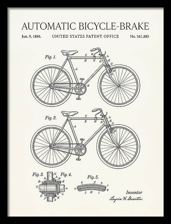 Automatic Bicycle Brake Minimalist Patent Us561885a