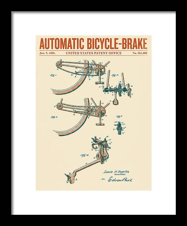 Automatic Bicycle Brake Retro Patent Us561885a