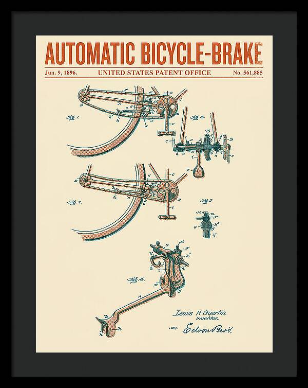 Automatic Bicycle Brake Retro Patent Us561885a