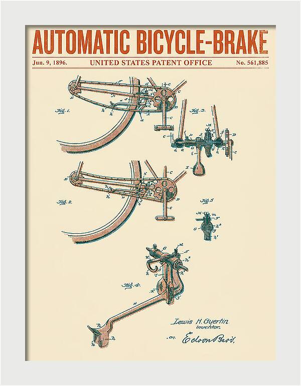 Automatic Bicycle Brake Retro Patent Us561885a