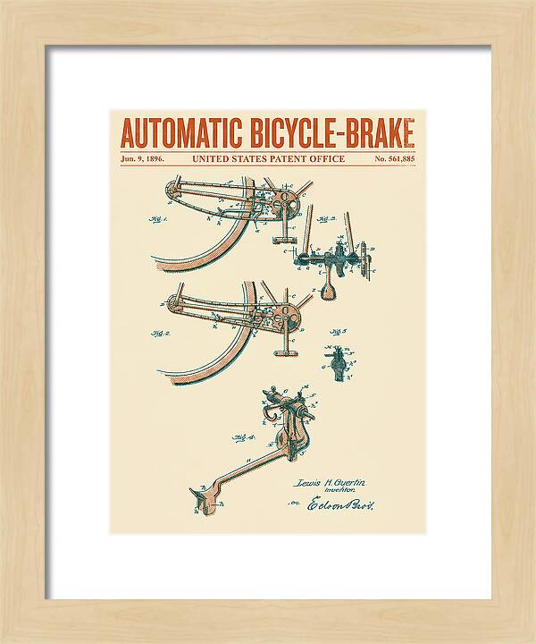 Automatic Bicycle Brake Retro Patent Us561885a