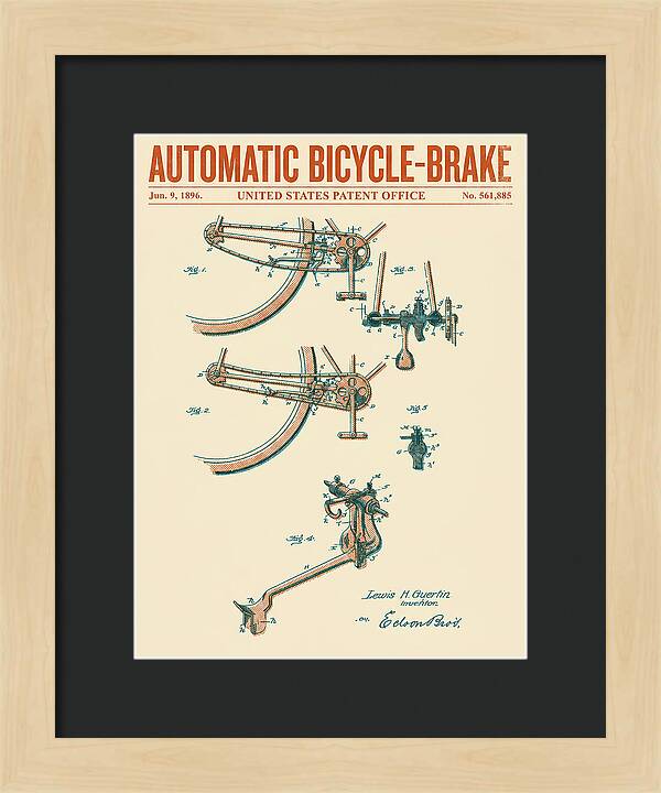 Automatic Bicycle Brake Retro Patent Us561885a