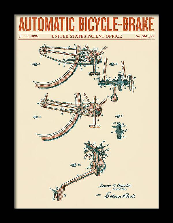Automatic Bicycle Brake Retro Patent Us561885a