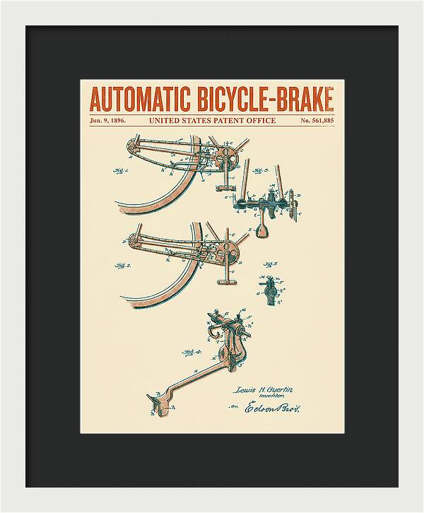 Automatic Bicycle Brake Retro Patent Us561885a