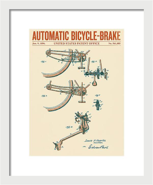 Automatic Bicycle Brake Retro Patent Us561885a