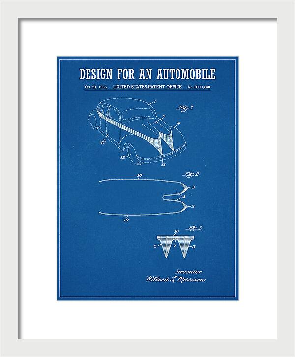 Automobile Blueprint Patent Usd111840s