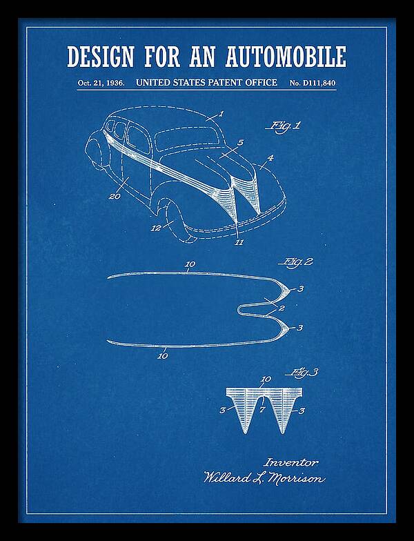 Automobile Blueprint Patent Usd111840s