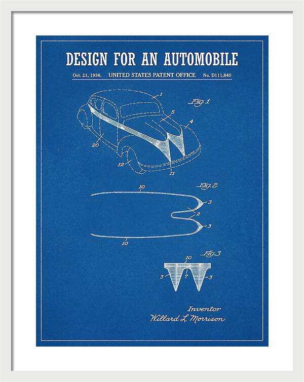 Automobile Blueprint Patent Usd111840s