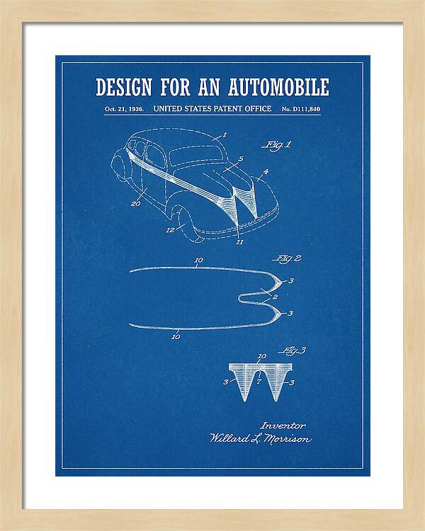 Automobile Blueprint Patent Usd111840s