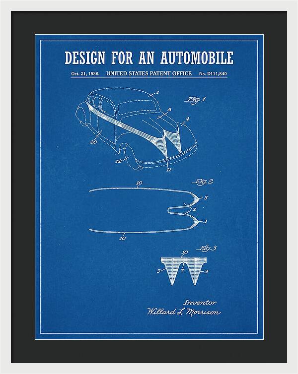 Automobile Blueprint Patent Usd111840s
