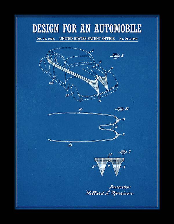 Automobile Blueprint Patent Usd111840s