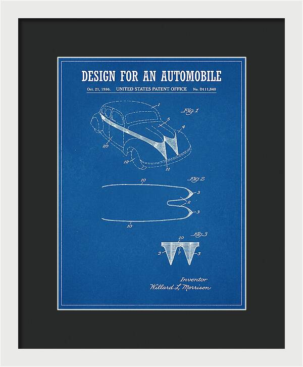 Automobile Blueprint Patent Usd111840s