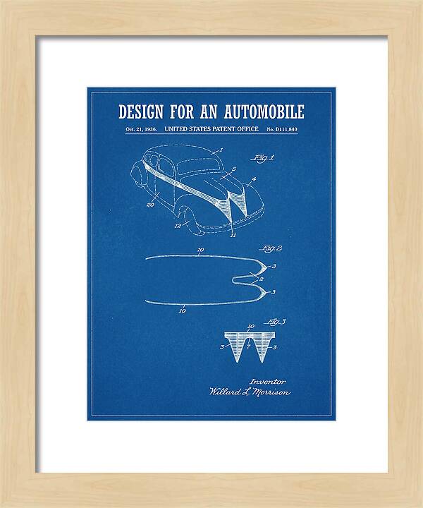 Automobile Blueprint Patent Usd111840s