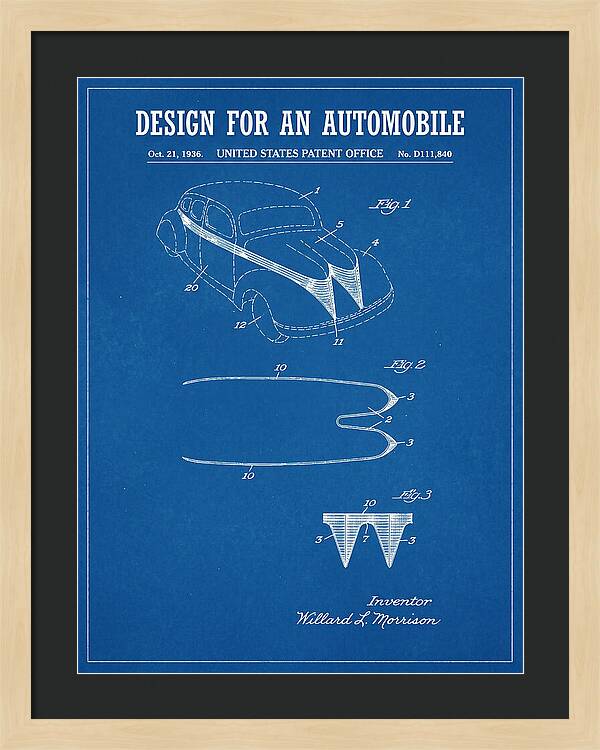 Automobile Blueprint Patent Usd111840s
